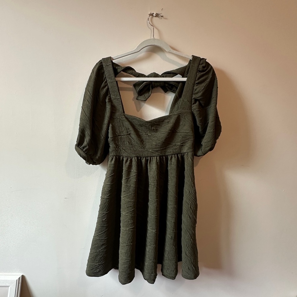 Free People Olive Green Baby Doll Dress